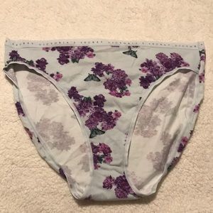 NWT Victoria’s Secret Purple floral high leg brief panties blue bloom Size XL